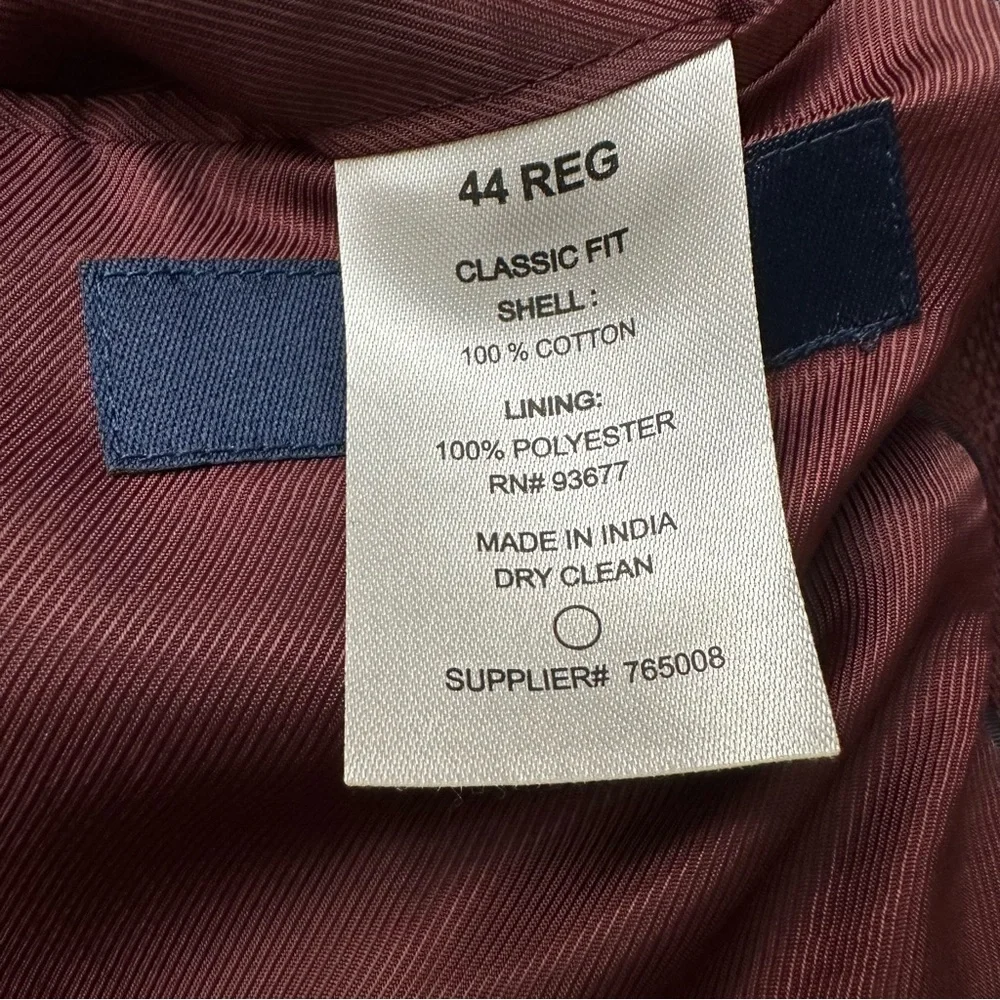 Stafford Sport Coat Classic Corduroy Sport Coat Blazer Men’s Sz 44 Reg Burgundy